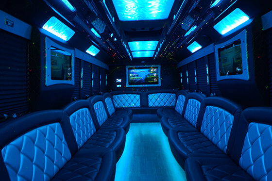 inside limo bus